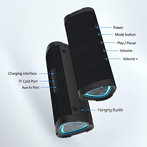 Vanzon Bluetooth Speakers V40 Portable Wireless Speaker V5.0 with 24W Loud Stereo Sound, TWS, 24H Playtime & IPX7 Waterproof, Suitable for Travel, Home&Outdoors - Image 6