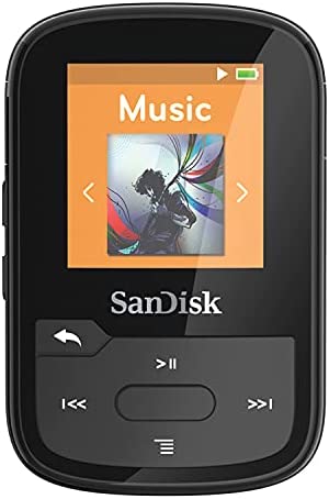 SanDisk 32GB Clip Sport Plus MP3 Player, Black - Bluetooth, LCD Screen, FM Radio - SDMX32-032G-G46K