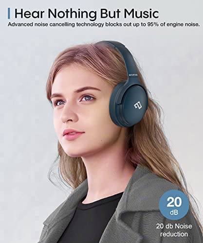 INFURTURE Active Noise Cancelling Headphones, H1 Wireless Over Ear Bluetooth Headphones, Deep Bass Headset, Low Latency, Memory Foam Ear Cups,40H Playtime, for Adults, Kids, TV, Travel, Home Office - Image 2