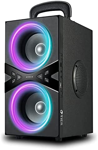YIER Bluetooth Speakers, Wireless TWS Portable Bluetooth Speaker with Lights,100dB Loud Bluetooth Speaker with Subwoofer 80W(Peak) Stereo Sound, Bassup Technology,18-Hour Playtime for Outdoor Party