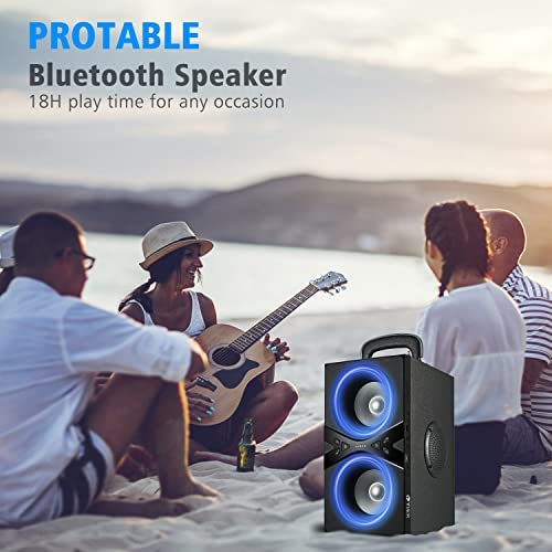 YIER Bluetooth Speakers, Wireless TWS Portable Bluetooth Speaker with Lights,100dB Loud Bluetooth Speaker with Subwoofer 80W(Peak) Stereo Sound, Bassup Technology,18-Hour Playtime for Outdoor Party - Image 3