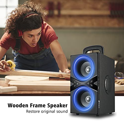 YIER Bluetooth Speakers, Wireless TWS Portable Bluetooth Speaker with Lights,100dB Loud Bluetooth Speaker with Subwoofer 80W(Peak) Stereo Sound, Bassup Technology,18-Hour Playtime for Outdoor Party - Image 6